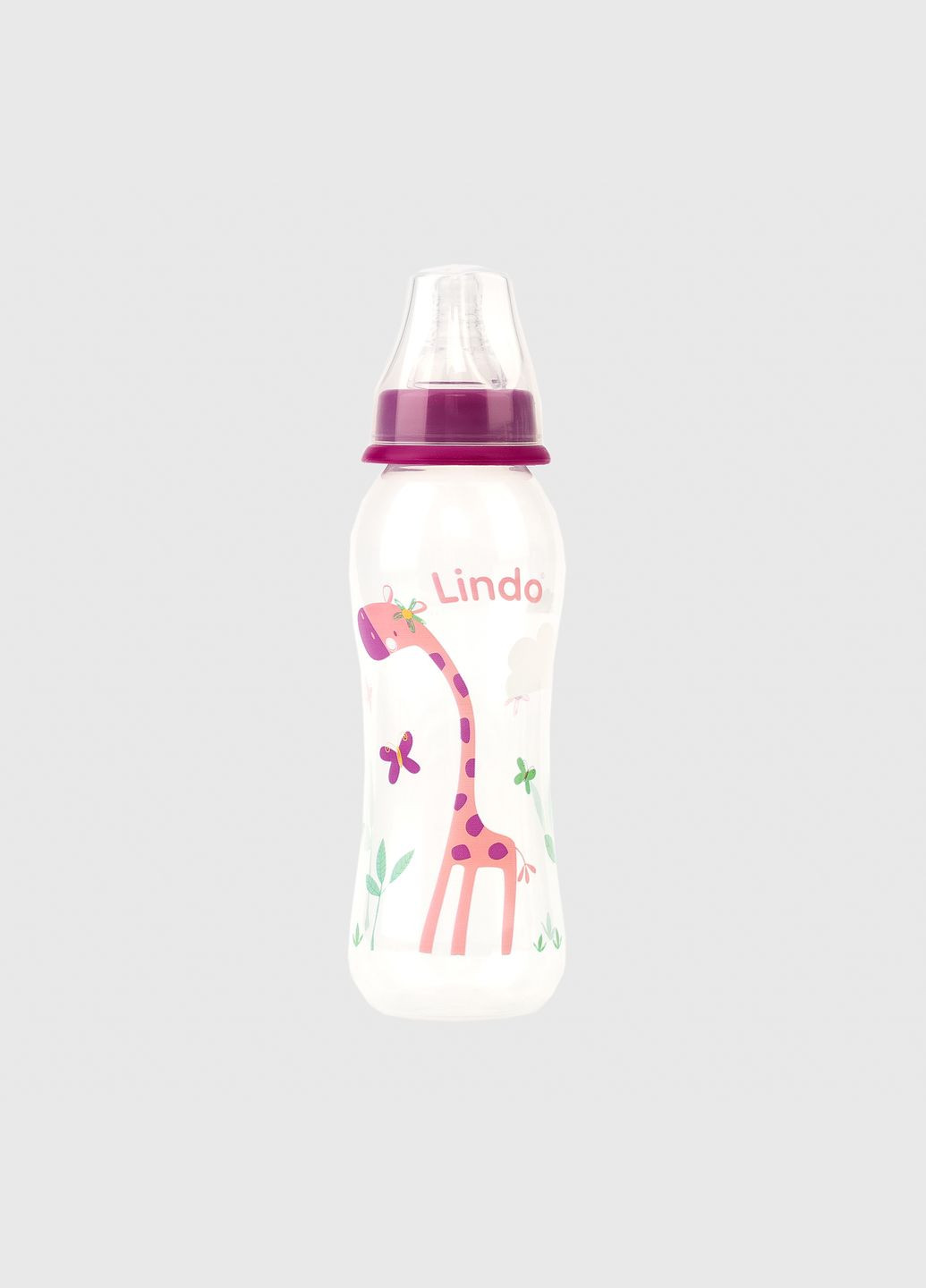 Бутылка круглая LI145 с силиконовой соской Lindo (286420466)