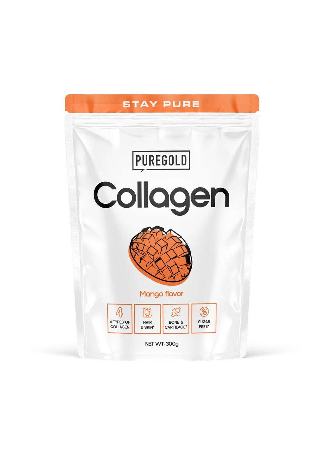 Коллаген Pure Gold Collagen Tropical Mango with Mango pieces 300 г Pure Gold Protein (356174584)