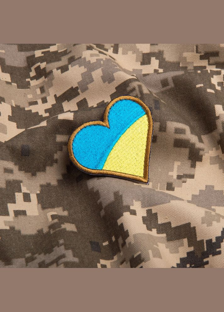 Шеврон 2 шт нашивка на липучці Прапор України Серце, вишитий патч 6х6,5 см IDEIA (275869764)