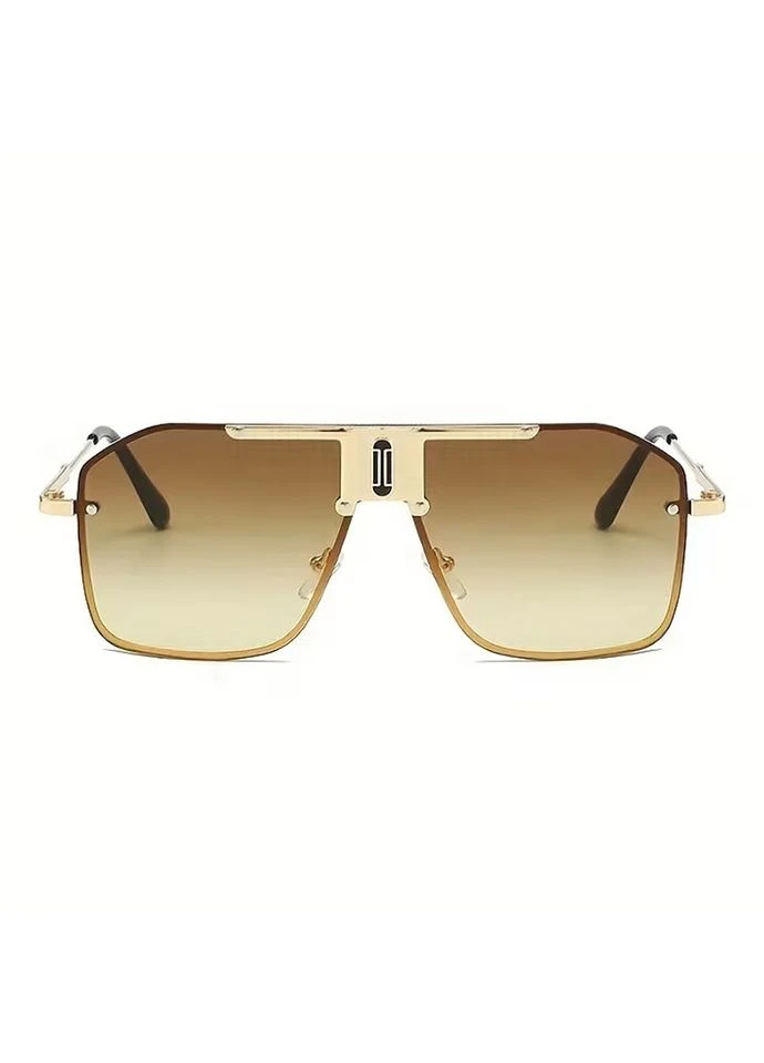 Градиентные солнцезащитные очки для мужчин и женщин 6266 Gold Brown KINGSEVEN (392947153)