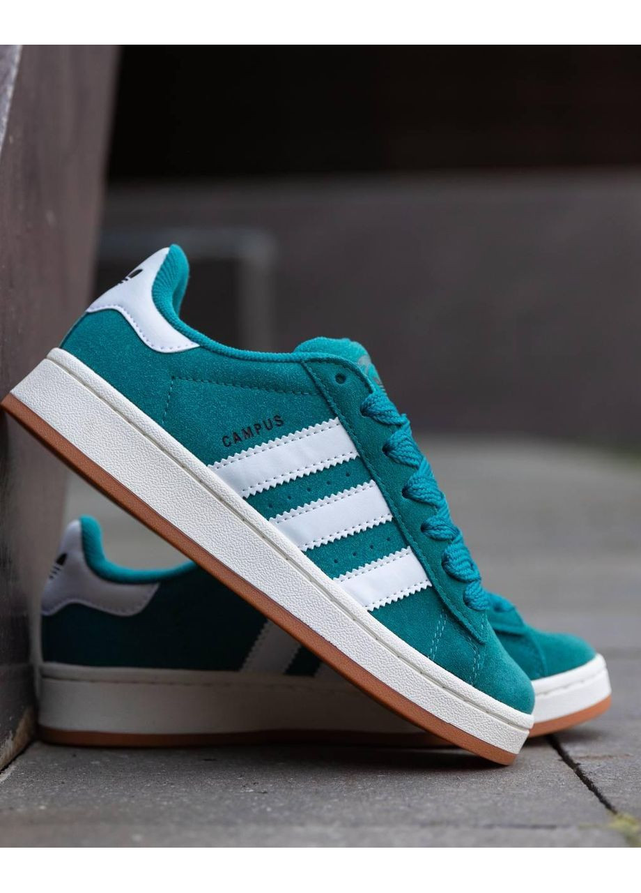 Сірі Осінні кросівки чоловічі adidas campus dark green white v2 адідас кампус No Brand