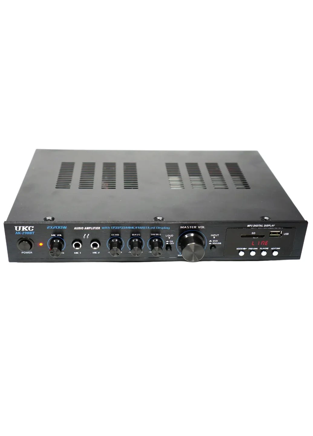Підсилювач звуку AK-298BT Bluetooth Караоке 2-канальний 200W Black (3_07856) UKC (395879720)