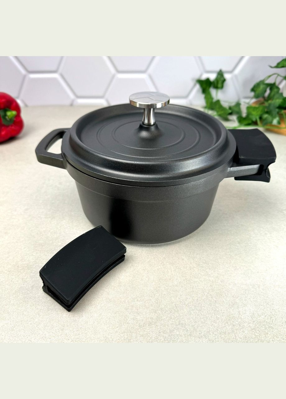 Кастрюля с крышкой 1.5 л из антипригарного алюминия для индукции Kamille (303211744)