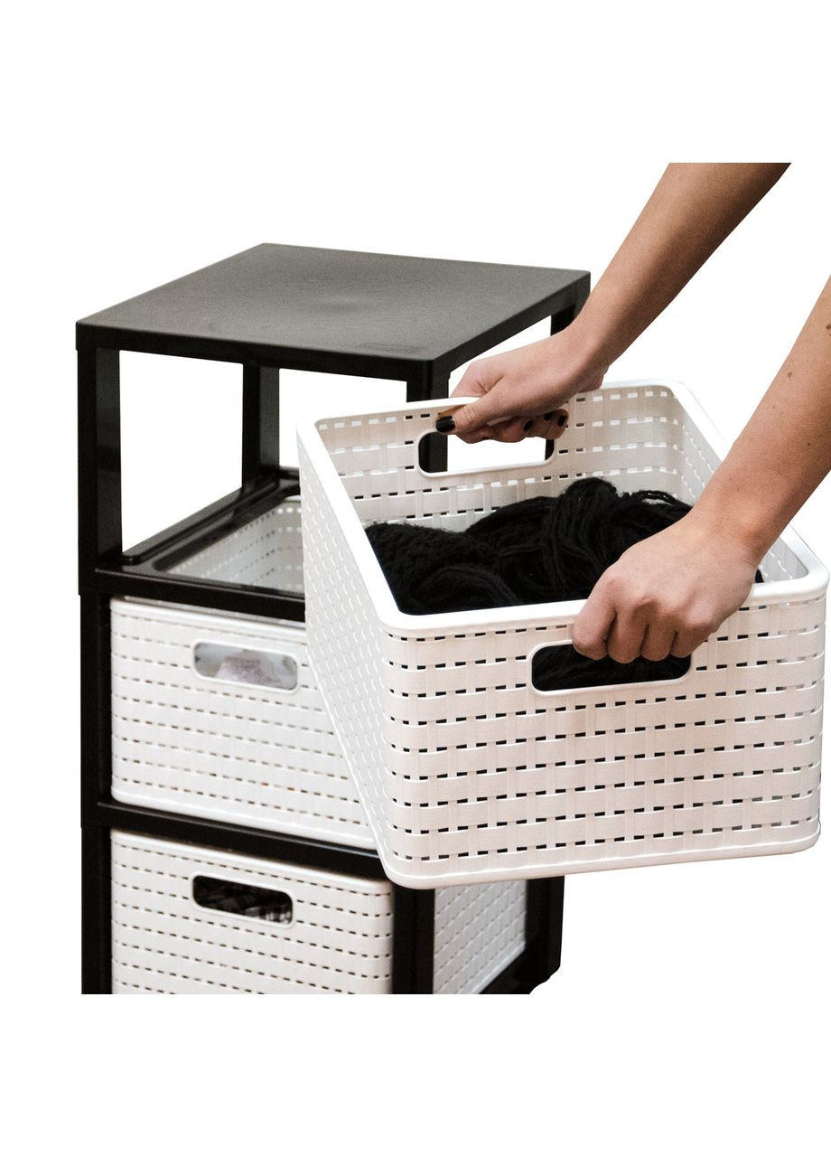 Комод пластиковий на 3 ящики Country (11654) Капучино-сірий Rotho (334008297)