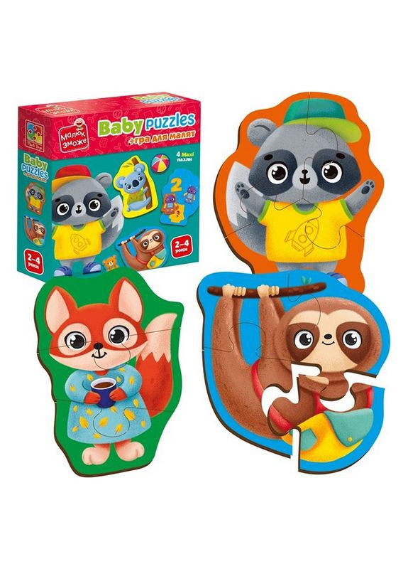 Детские развивающие картонные пазлы "Животные. Игрушки" VT1722-27 с игрой Vladi toys (308862110)