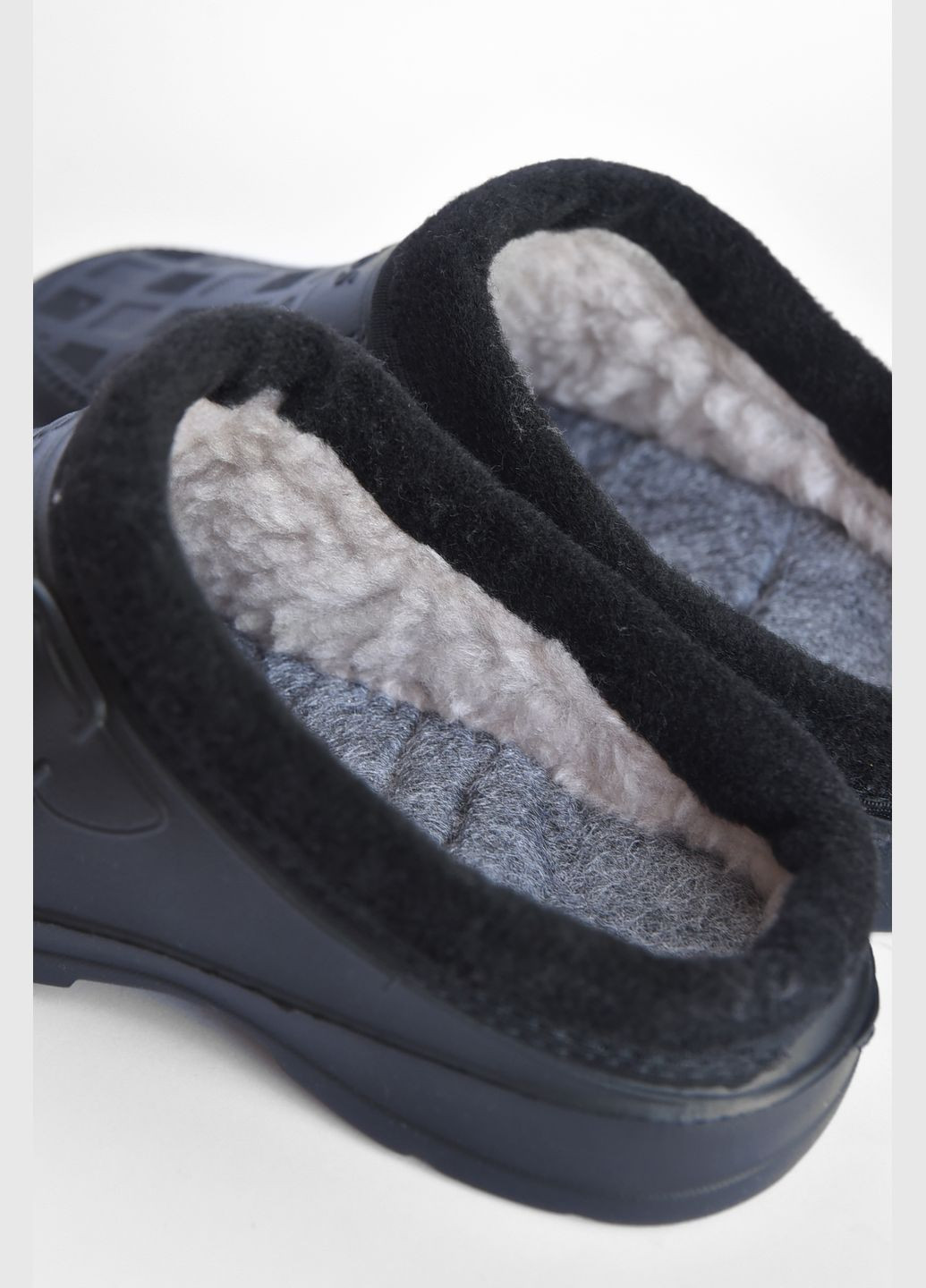 Калоші чоловічі без задника на флісі чорного кольору Let's Shop (299684791)
