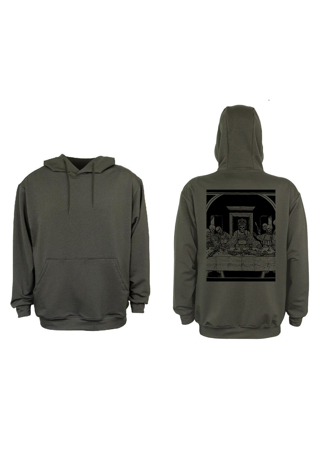 Худі Онікс двунитка хакі з принтом Black Series №3 шовкографія р. S 4PROFI (362694603)