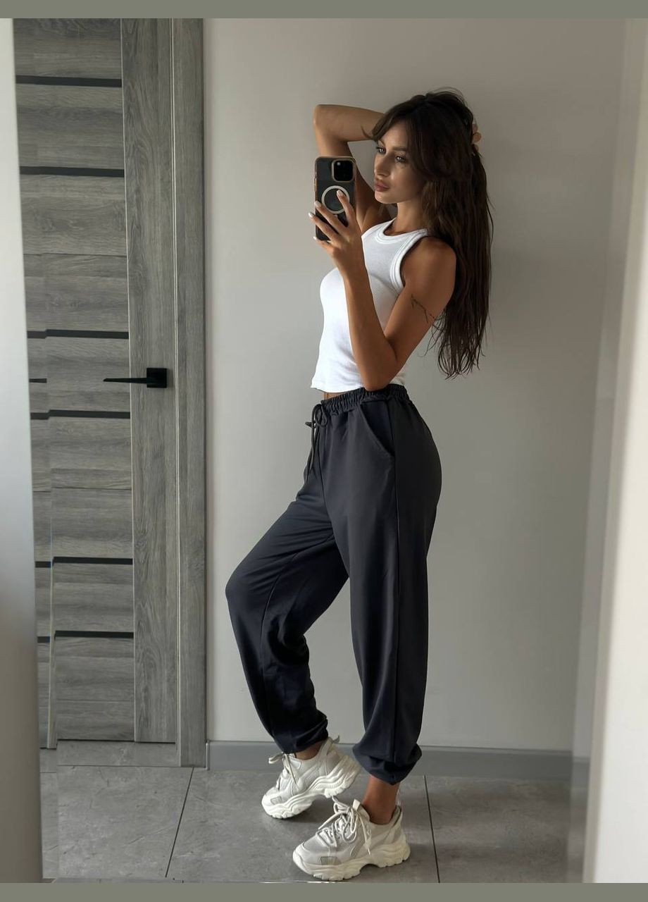 Женские джогеры оверсайз с высокой посадкой MonCher (336346367)