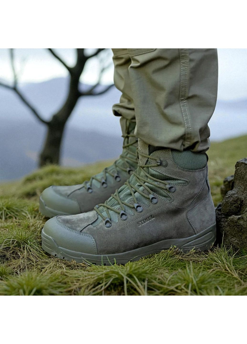 Військові Чоловічі Демісезонні Берці із Шкіри. 39-47р Олива. Для важких погодних умов! STDM-1071 No Brand (349513271)