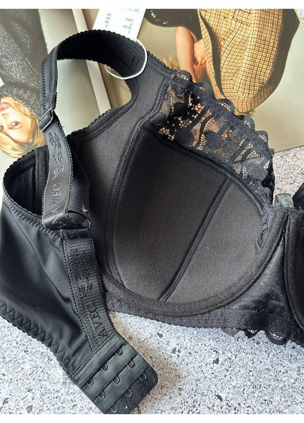 Чёрный бюстгальтер h тонкий поролон черный ORIETTA AVEC