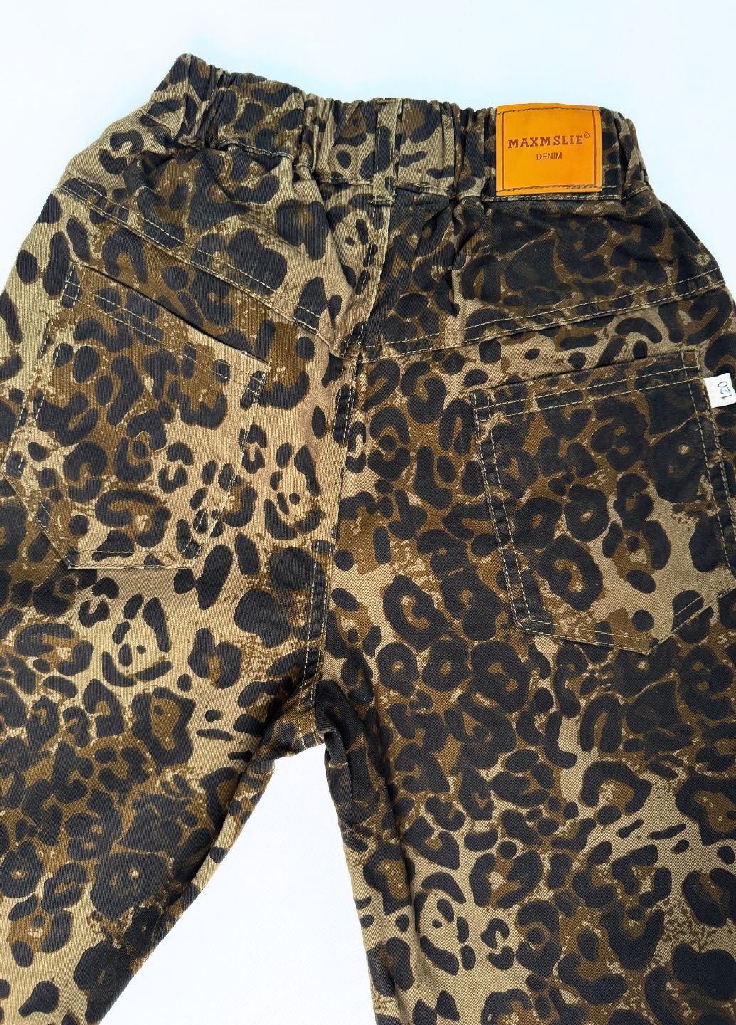 Дитячі широкі штани джинси з леопардовим принтом No Brand оверсайз (325079302)