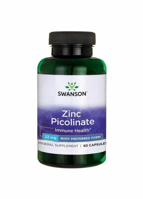 Цинк пиколинат 22 мг Zinc Picolinate антиоксидант для зрения иммунитета 60 капсул Swanson (268211851)