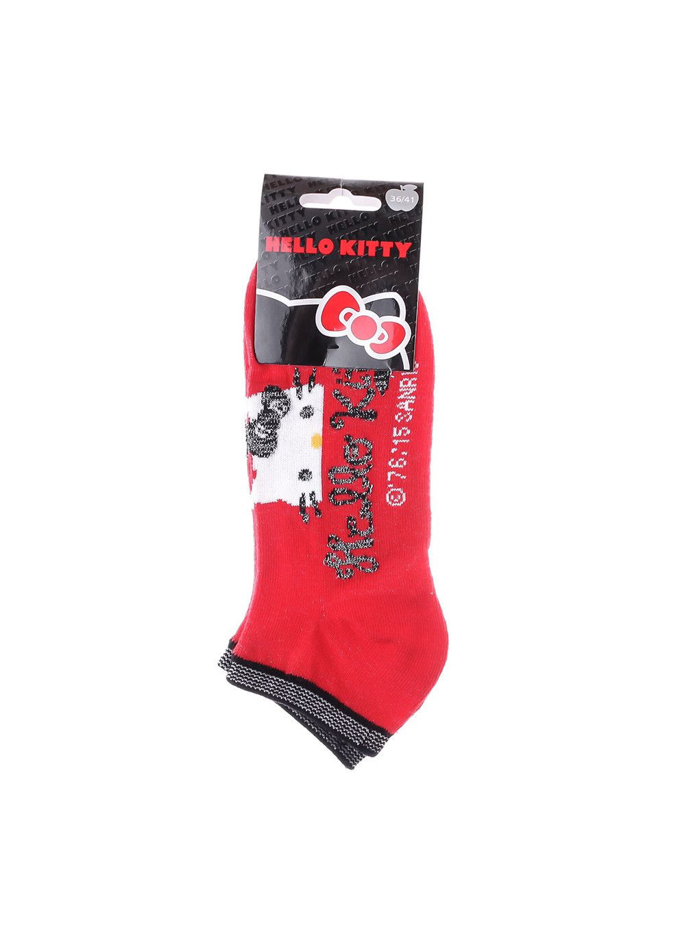 Червоні шкарпетки socks 1-pack red Hello Kitty однотонні (333961695)