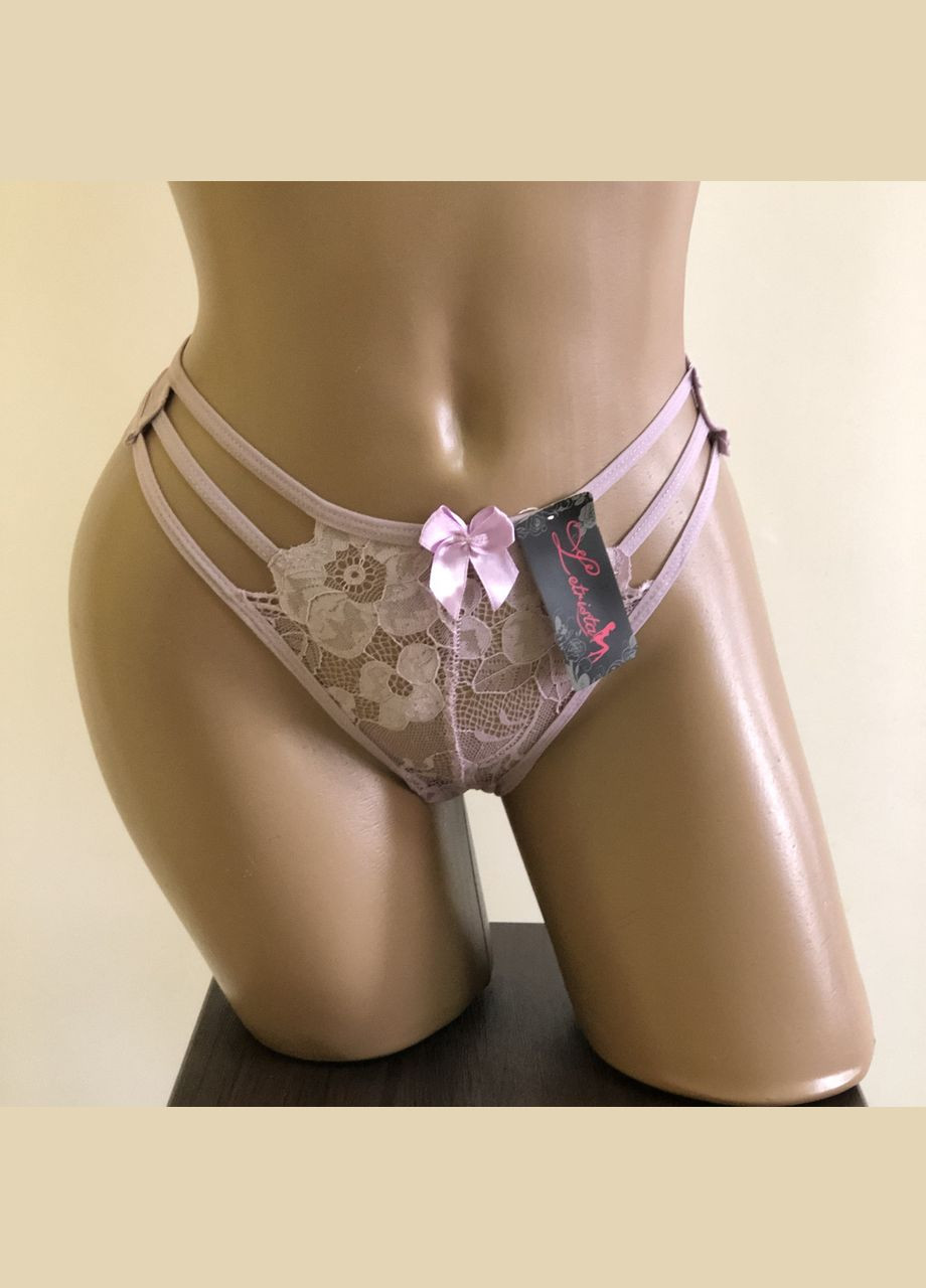 Жіночі мереживні трусики стрінги Honey Fashion Accessories One Size (XS/S/M) бежевий (2-235) No Brand (313442612)