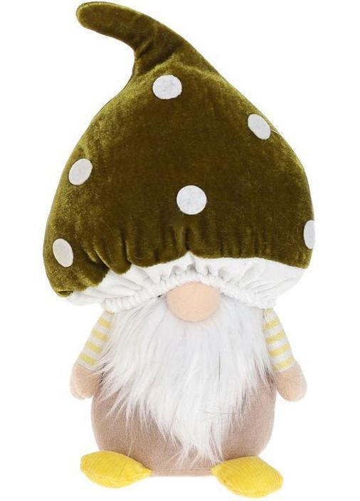 Мягкая игрушка «Гном-гриб» 22см, зеленая шапка BonaDi (297201667)