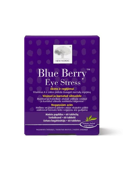 Витамины для глаз. Blue Berry Eye Stress 60 таблеток New Nordic (317565227)