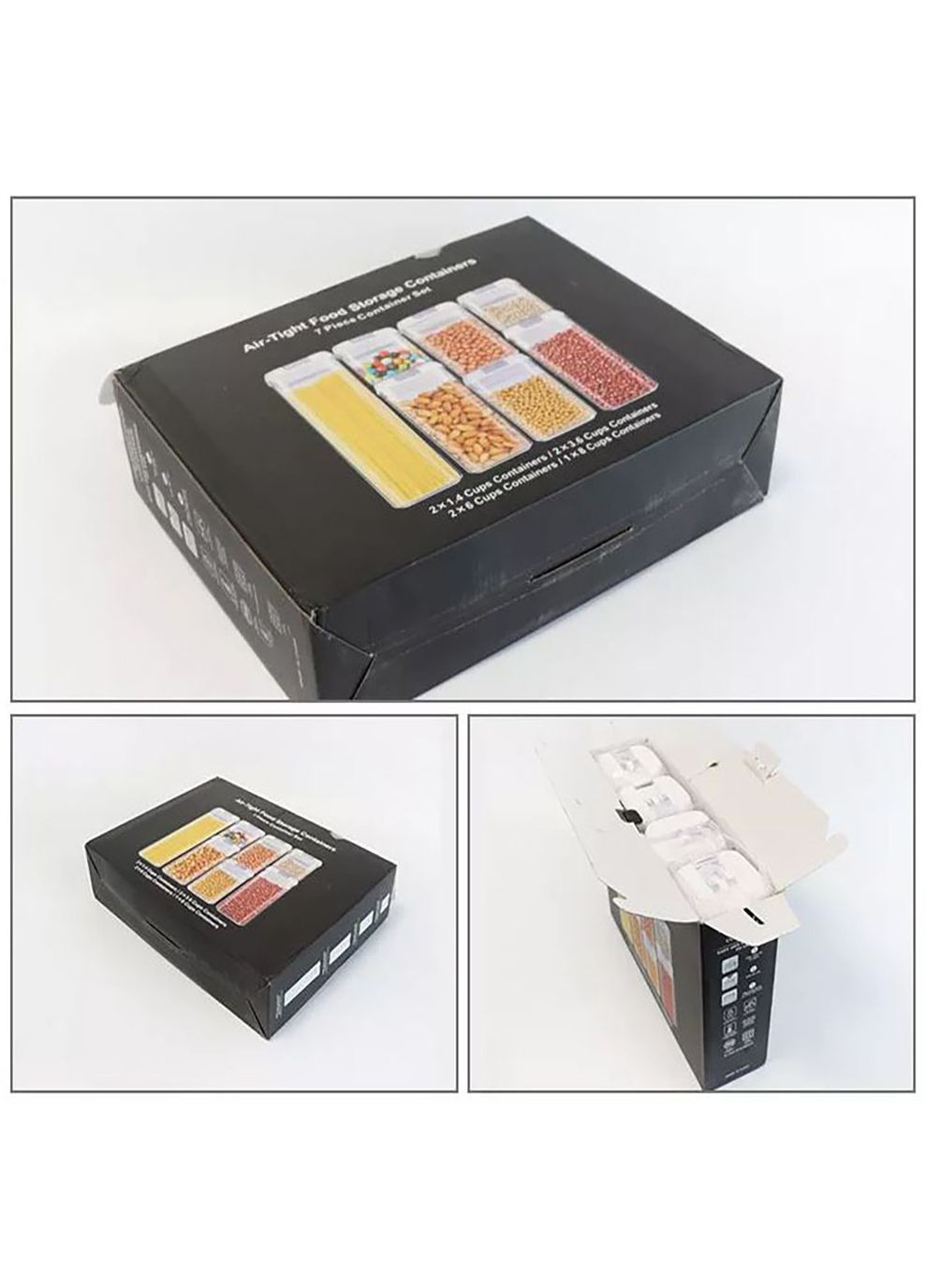 Комплект Контейнерів для Сипучих з 7 шт - Біла Кришка Comshop (301538006)