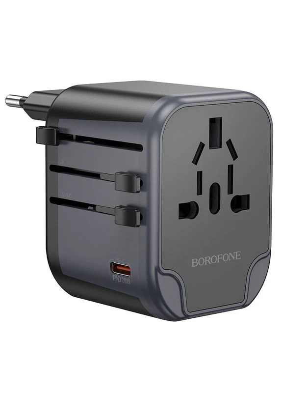 Мережевий зарядний пристрій BAC13 Leader 3-port PD20W(1C2A) universal conversion charger Black Borofone (389297452)