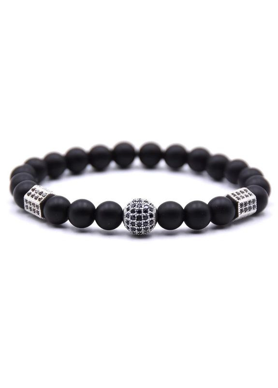 Браслет из шунгита с шаром и многогранниками серебряного цвета (90096) Hemst (301070930)