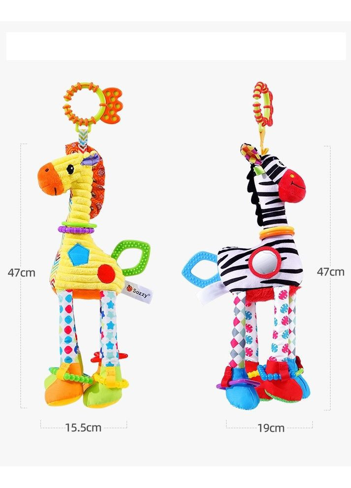 Розвиваюча іграшка-підвіска на коляску Жираф 47см, брязкальце, підвіска у ліжечко Sozzy (370676694)