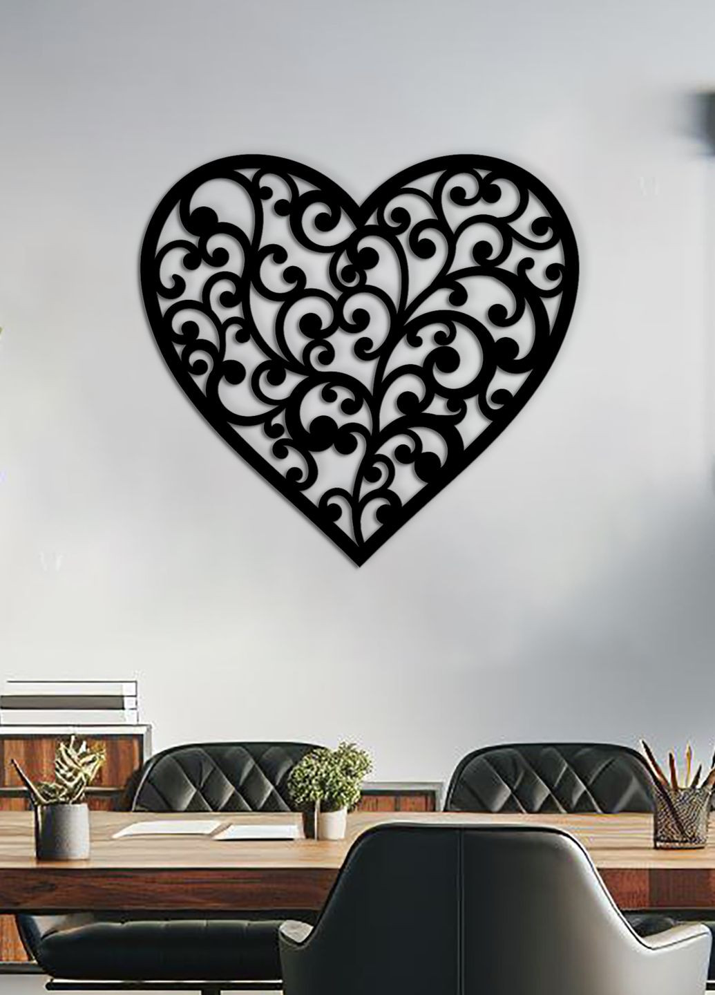 Настінний Декор в кімнату, Сучасна картина для інтер'єру "Любляче серце", стиль лофт 40х43 см Woodyard (292113009)