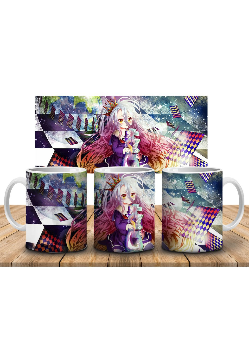 Кружка c принтом Нет игры — нет жизни No Game, No Life-4, 330 мл No Brand Чашка (324621981)