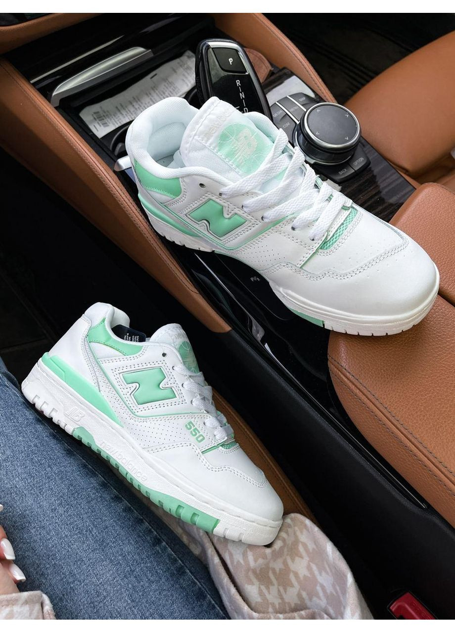 КРОСІВКИ ЖІНОЧІ NEW BALANCE 550 GREEN WHITE НЬЮ БЕЛАНС 550 No Brand сірі демісезони (367175456)