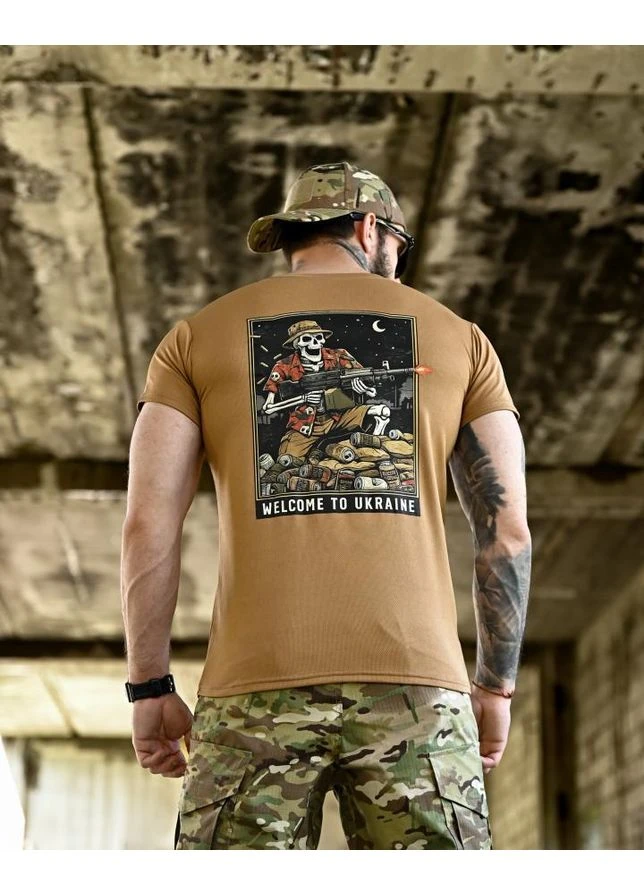 Футболка BORN OF WAR welcome to Ukraine кайот ВТ4638 No Brand Футболка (394065245)