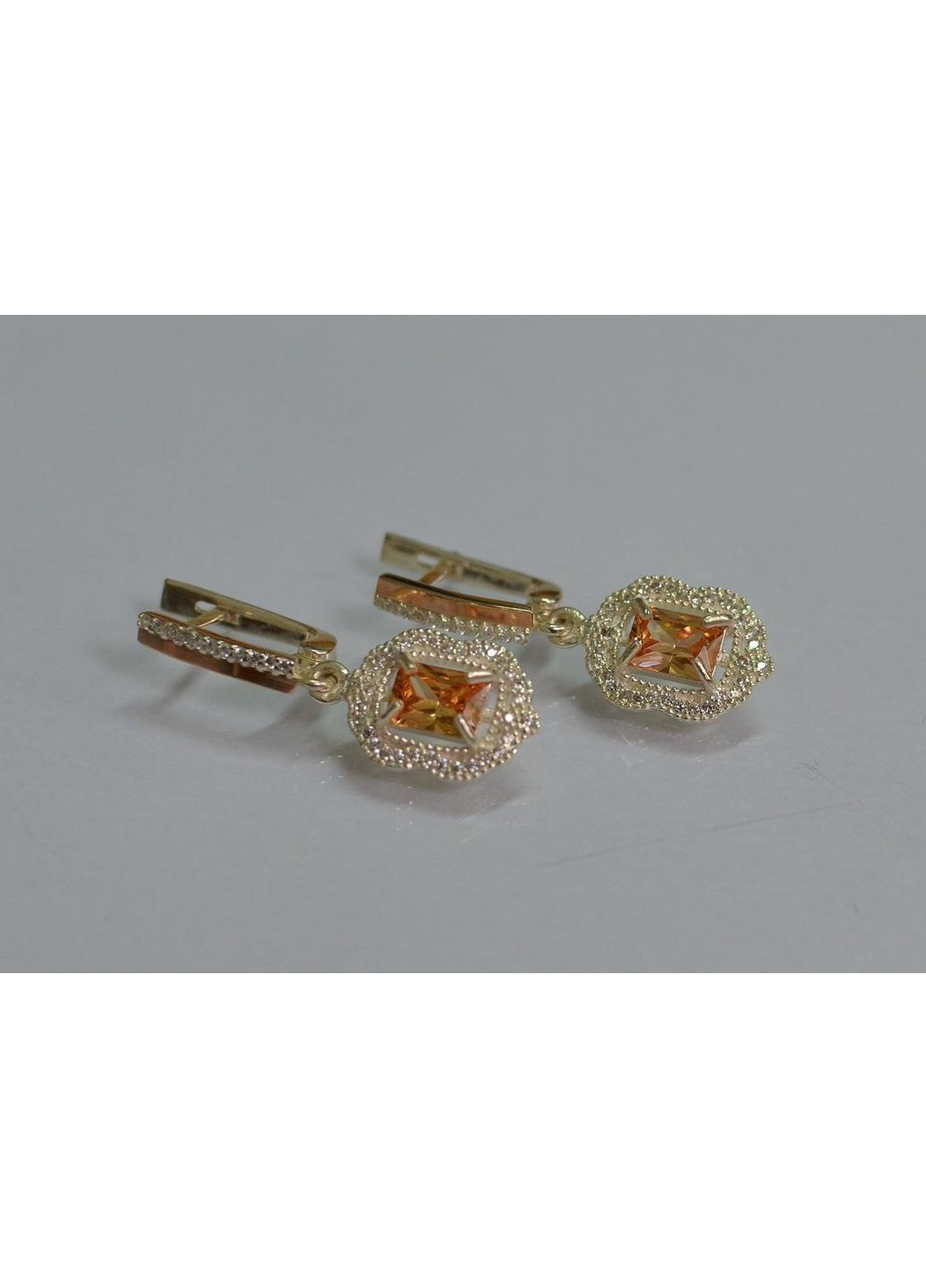 Срібні сережки з золотими вставками Silver Style (367112681)