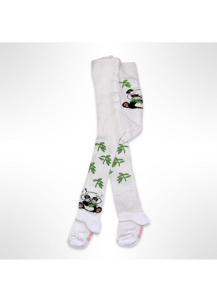 Дитячі колготки бавовняні для дівчаток 3D Панда De Білі (0758) Melatti (356603626)
