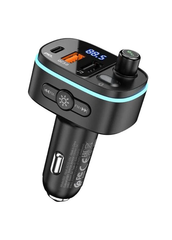 АЗП з FM-модулятором E62 Fast PD20W+QC3.0 автомобільний BT FM трансмітер Hoco (391302214)
