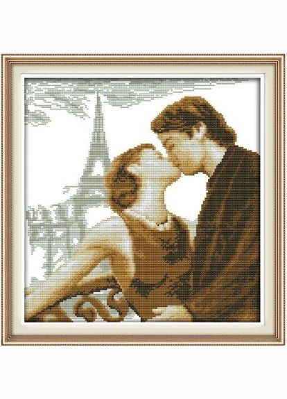 Набор для вышивания по нанесённой на канву схеме "Parisian Love".AIDA 14CT printed, 33*34 см Joy Sunday (313614335)