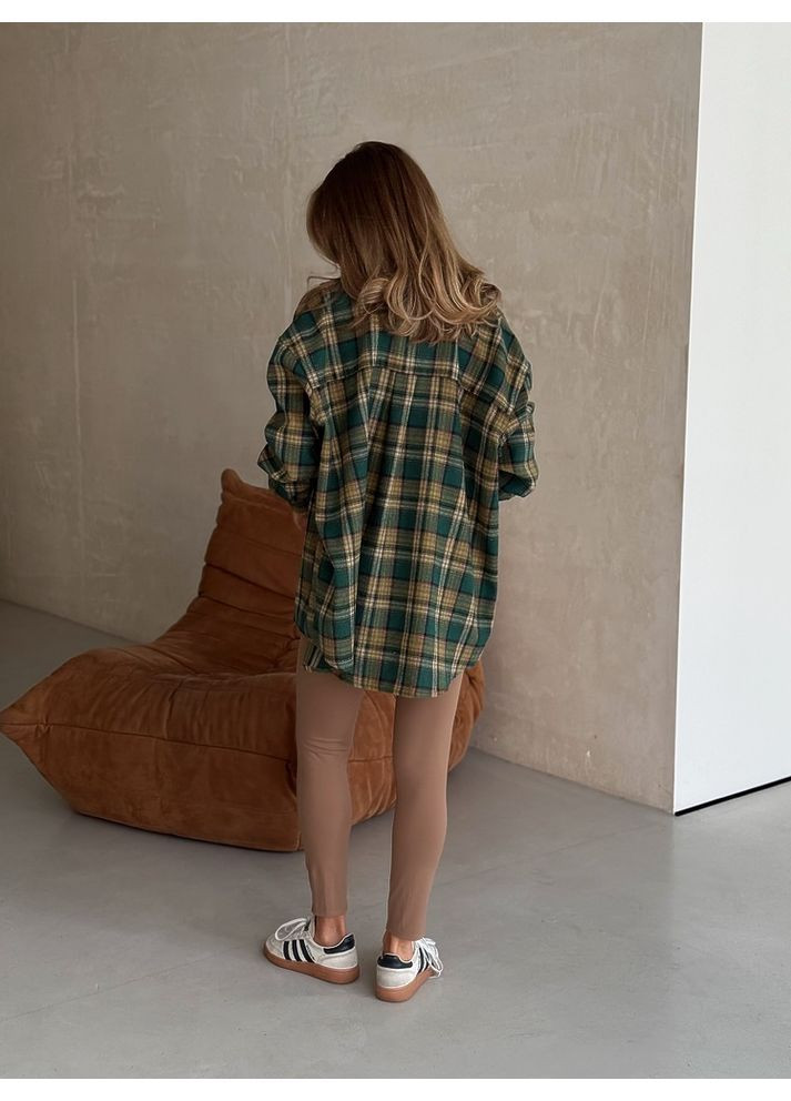 Сорочка КАРТАТА колір зелений-кемел milirud (366291709)