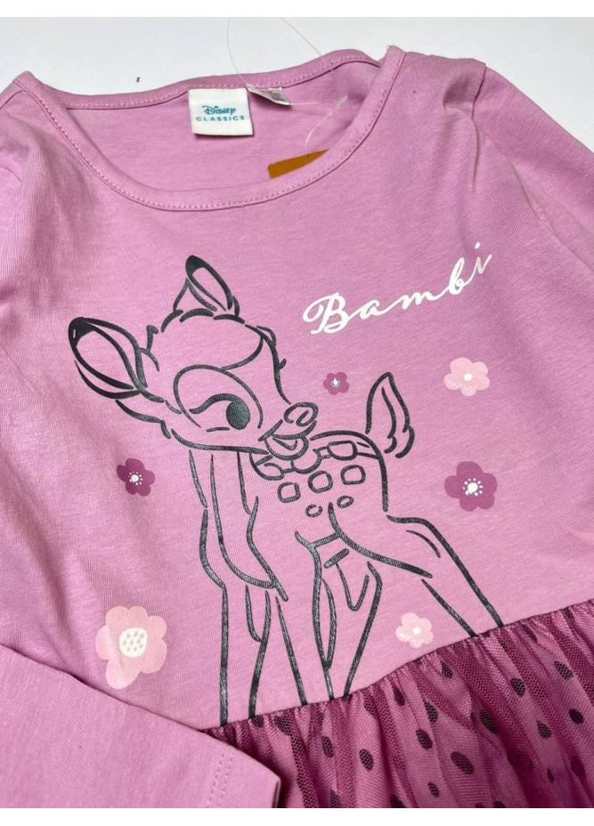 Рожева сукня з фатиновою спідницею для дівчинки бемби 463983 рожевий Disney (367261826)