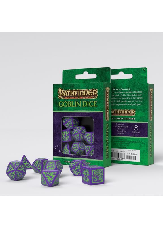 Настольная игра Набор кубиков Pathfinder Goblin Purple & green Dice Set (7) Q-Workshop (371882759)