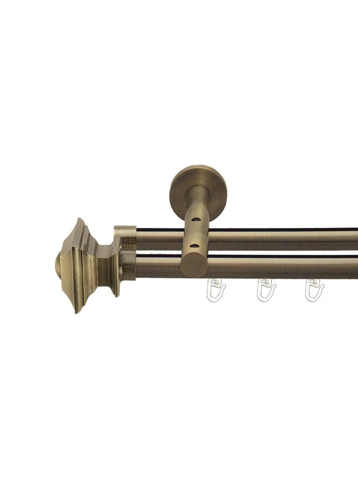 Карниз Борджеза металевий дворядний реверсивний профільна труба Антик 19\19 мм 200 см (7219296) ORVIT (300798681)