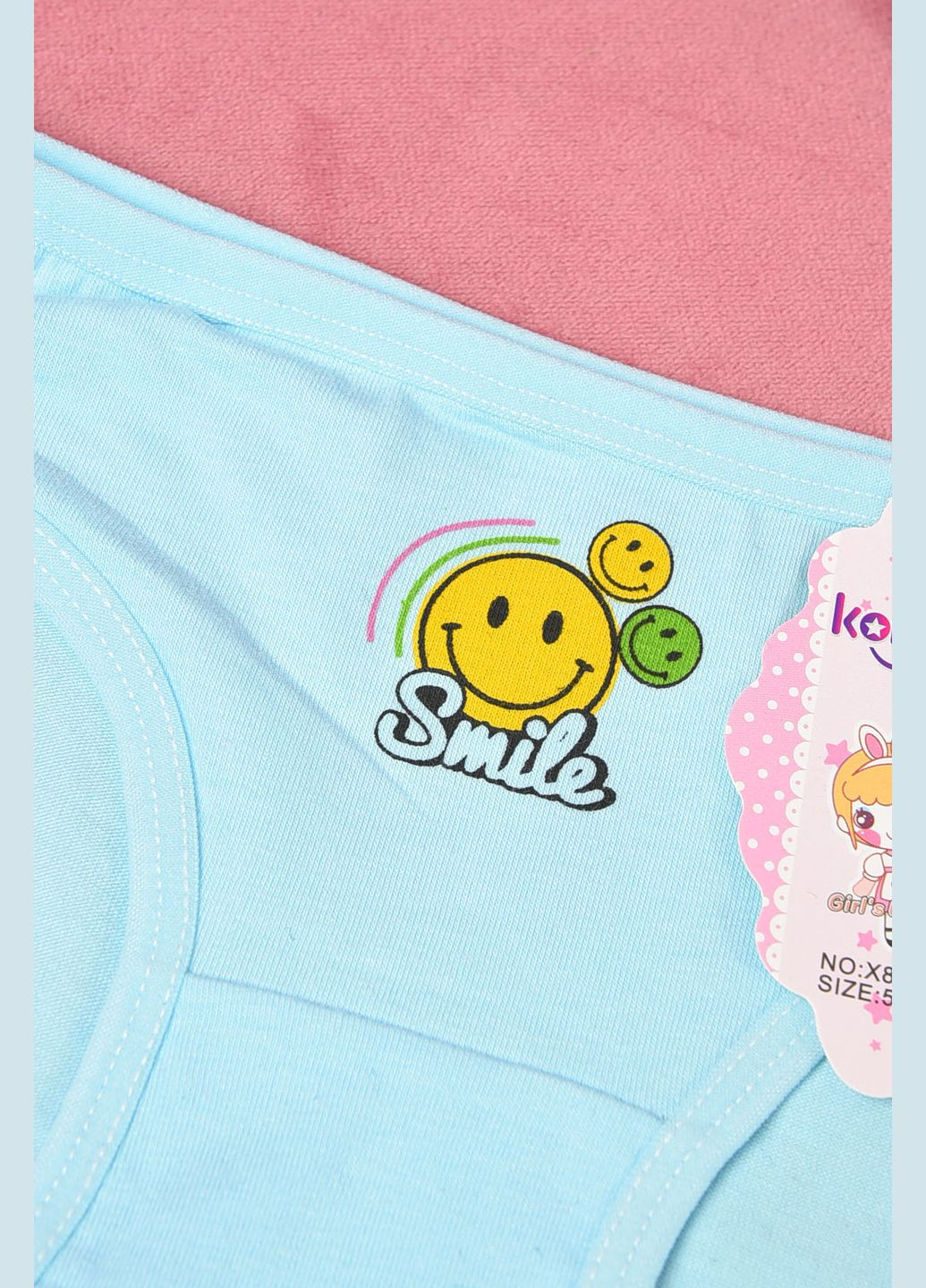 Трусики дитячі для дівчинки блакитного кольору з малюнком Let's Shop (311666545)