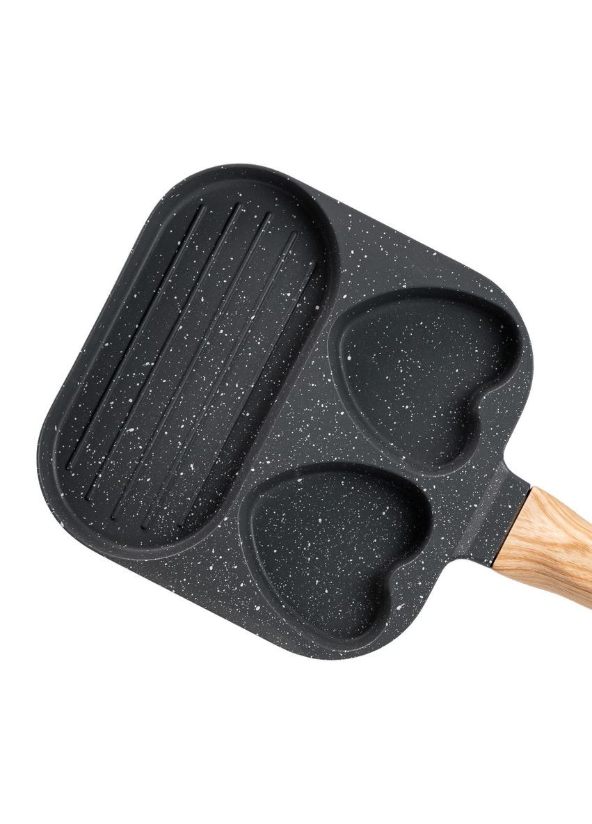 Сковорода квадратна порційна на 3 секції з антипригарним покриттям сіра HP39569C Jooki (358706297)