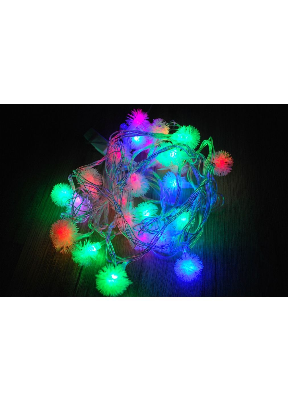 Гирлянда Ежи 28 LED 7 м праздничная гирлянда на елку мультиколор LTL (364684055)
