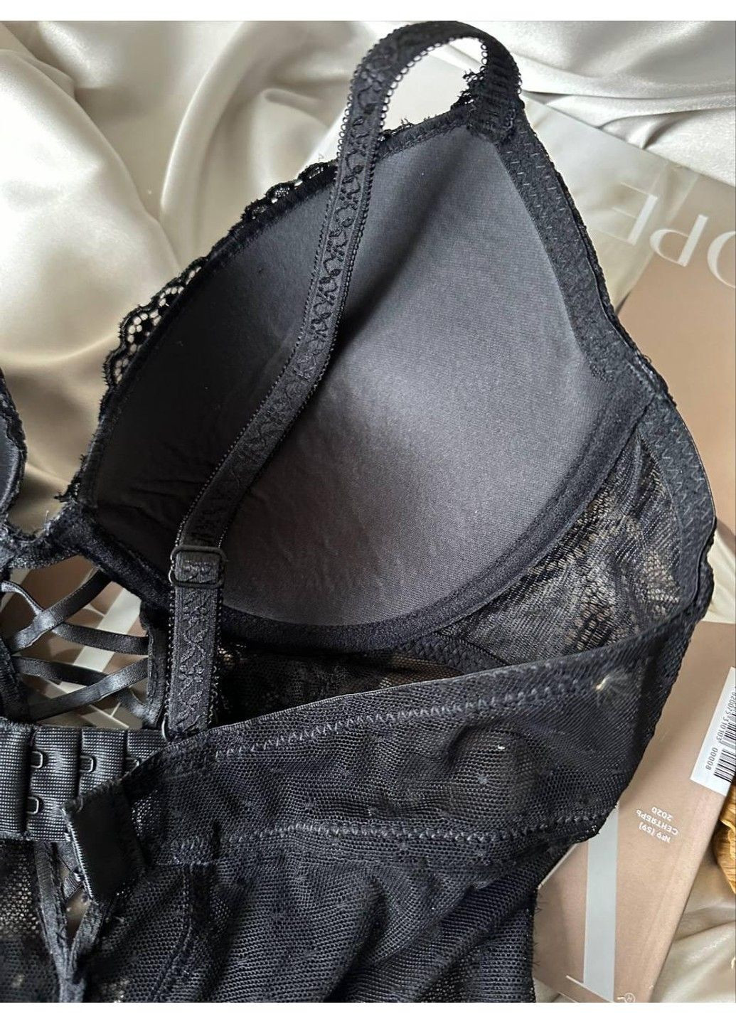 Чорна жіноча нижня білизна мереживне боді Velencosa (303422206)