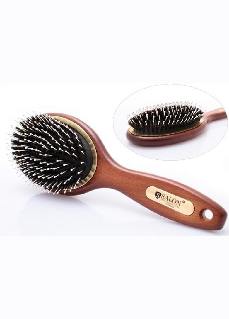 Гребінецьщітка масажна велика 7699CLG дерево та натуральний ворс, антистатик Salon Professional (306543700)