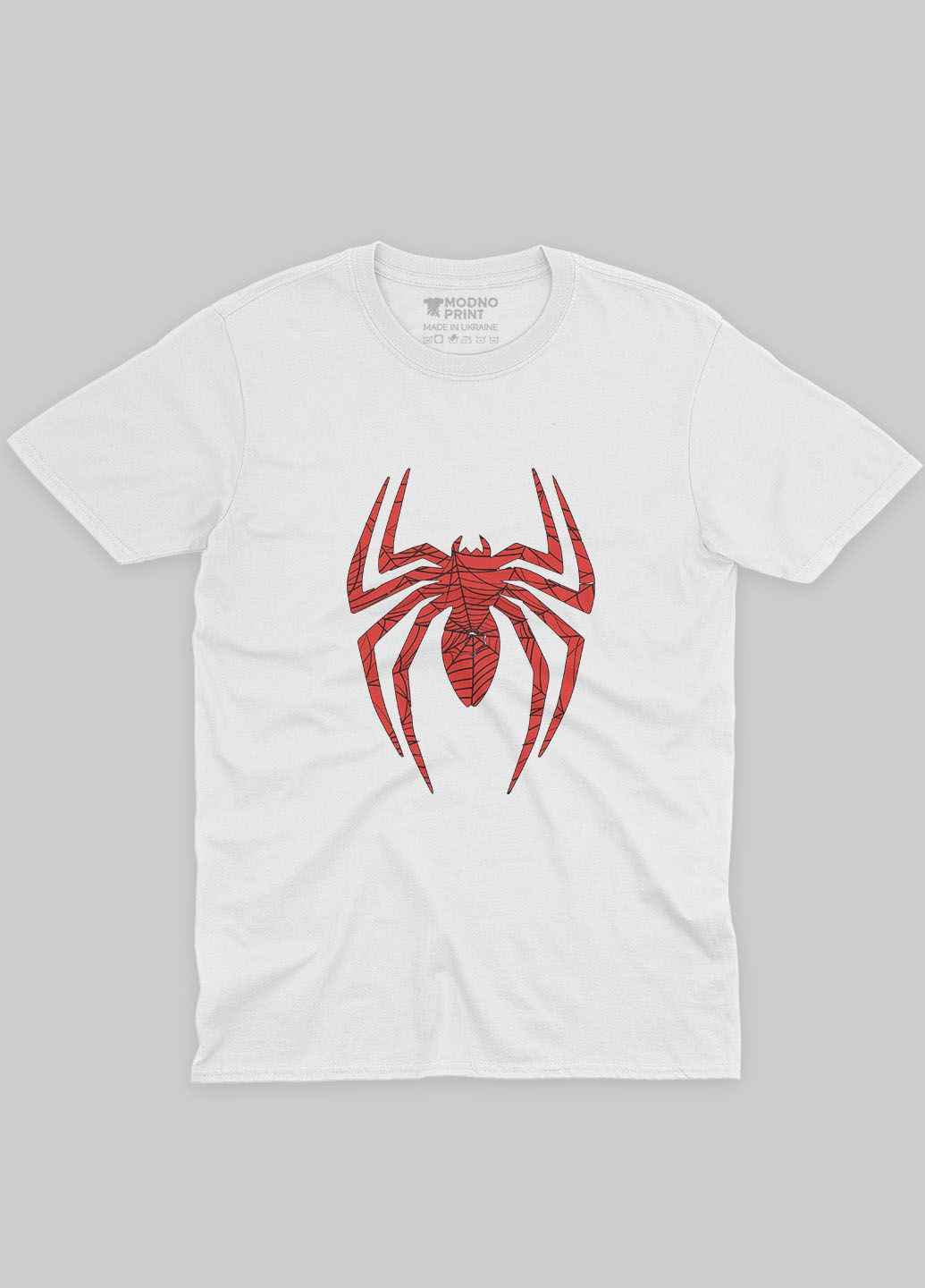Біла демісезонна футболка для дівчинки з принтом супергероя - людина-павук (ts001-1-whi-006-014-029-g) Modno