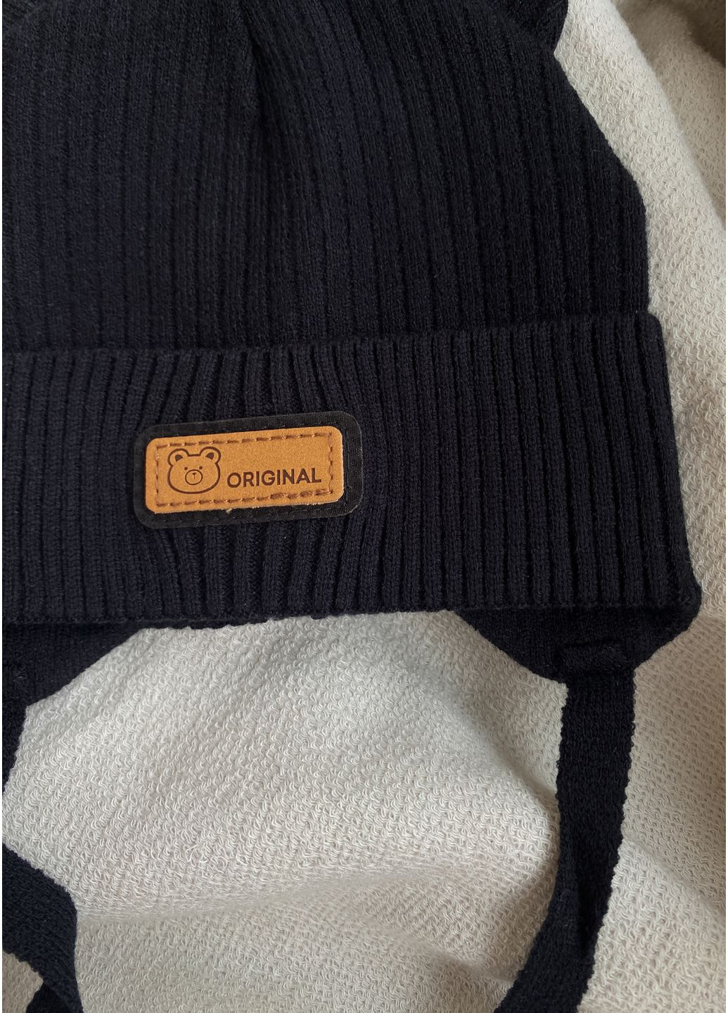 Шапочка на завязках с ушками для новорождённых, унисекс Talvi Монті (361386711)