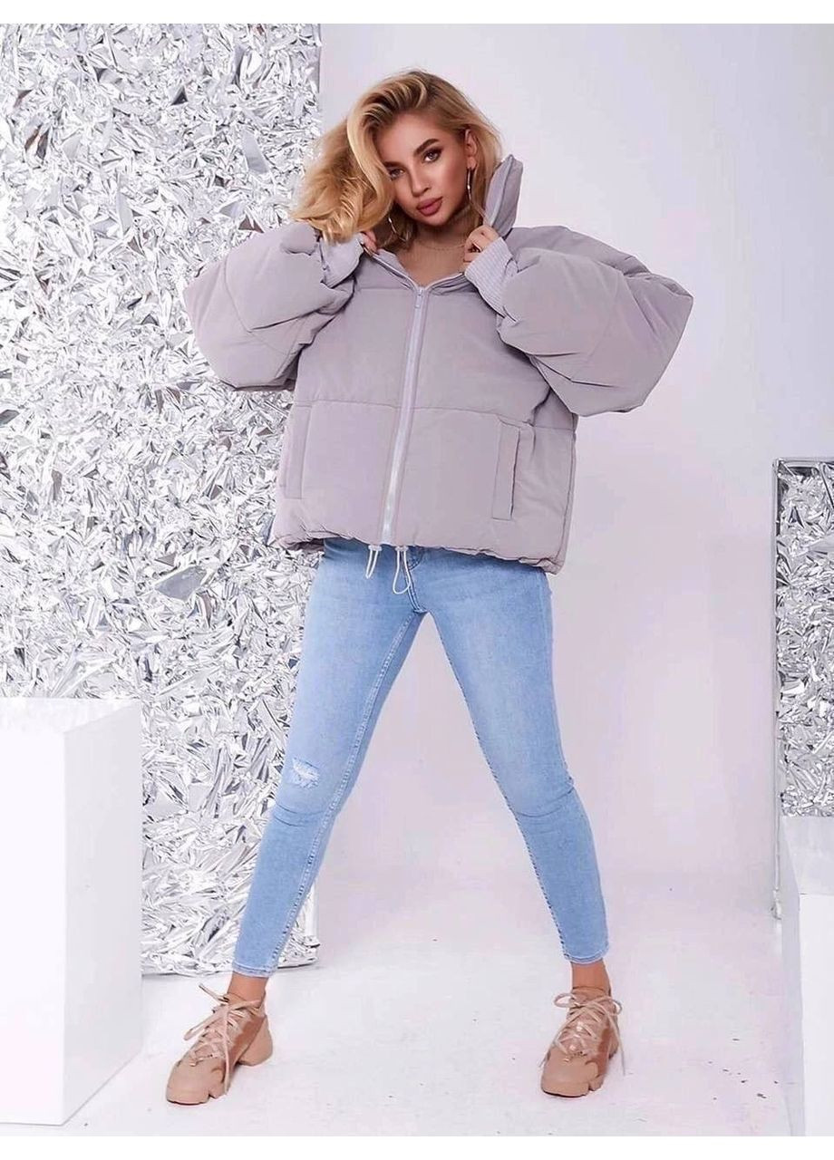 Світло-сіра зимня куртка жіноча пило-водо відштовхуюча Style Point