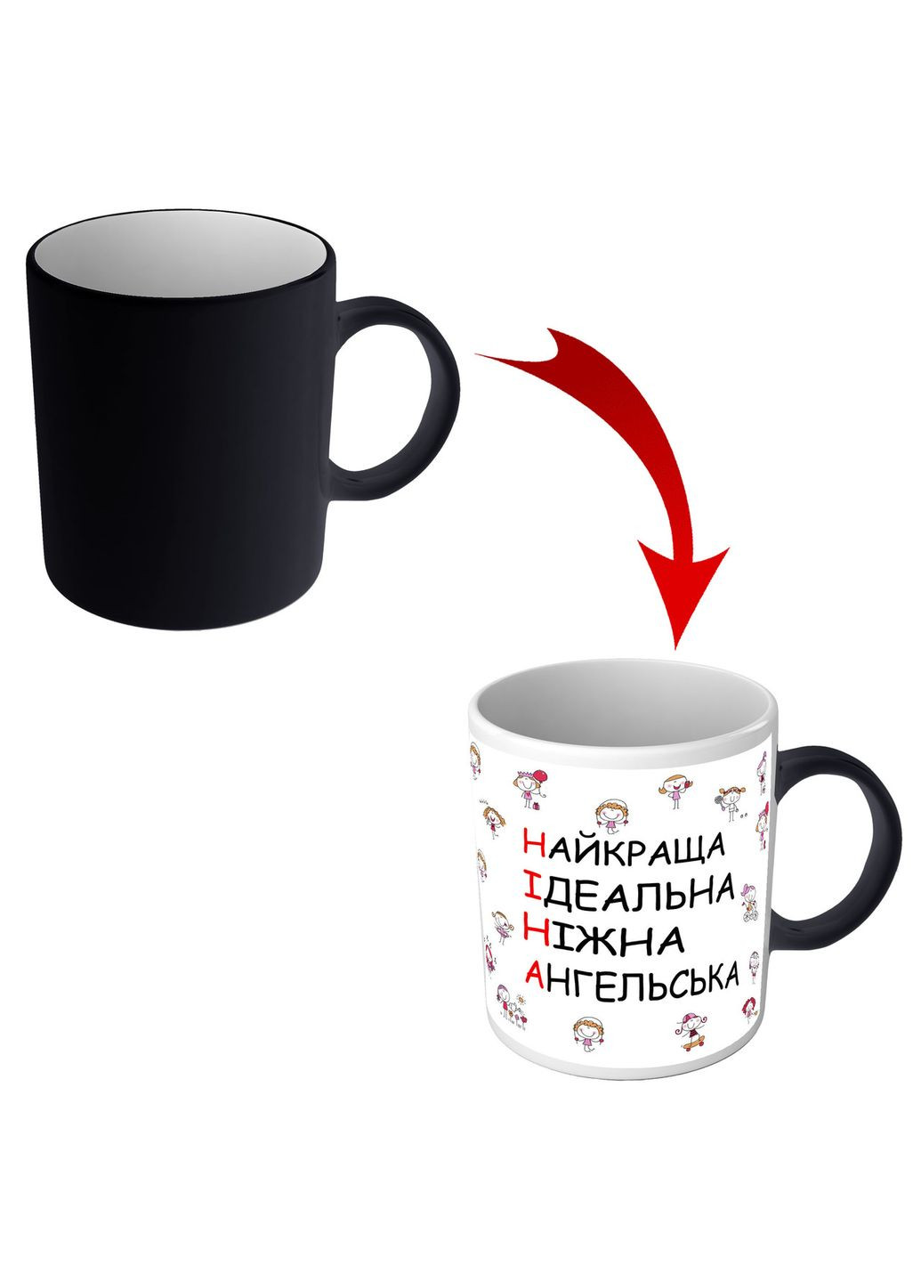 Чашка хамелеон для Нины - именная чашка на 8 марта No Brand (302523387)