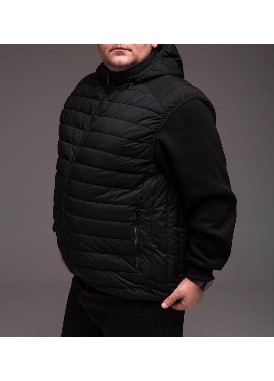 Утепленный мужской жилет черный БАТАЛ No Brand (364260836)