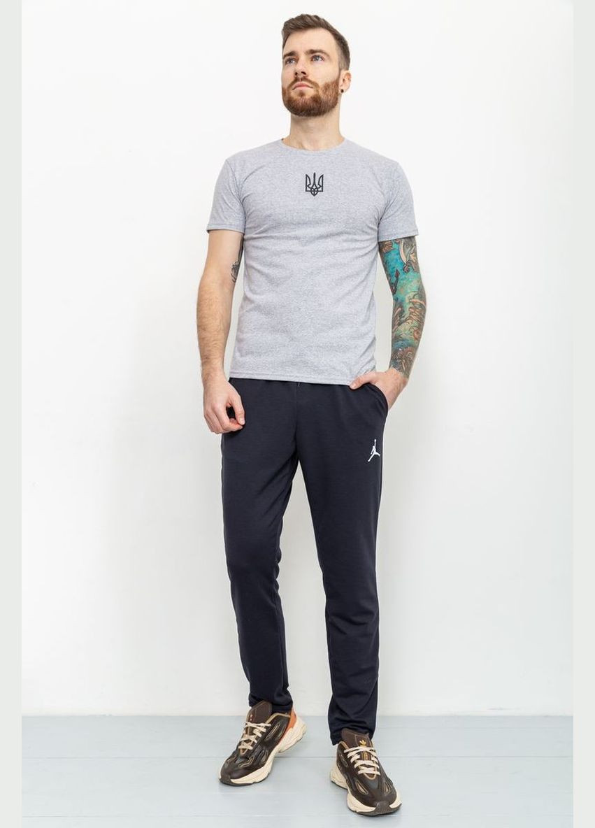 Світло-сіра чоловіча футболка з тризубом, колір світло-сірий, Ager