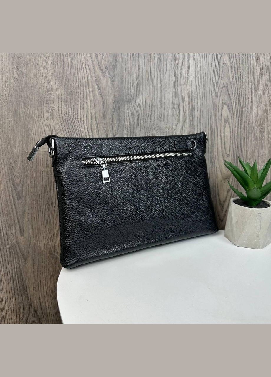 Великий чоловічий шкіряний гаманець рептилія чорний. Клатч із натуральної шкіри під рептилію No Brand (334731173)