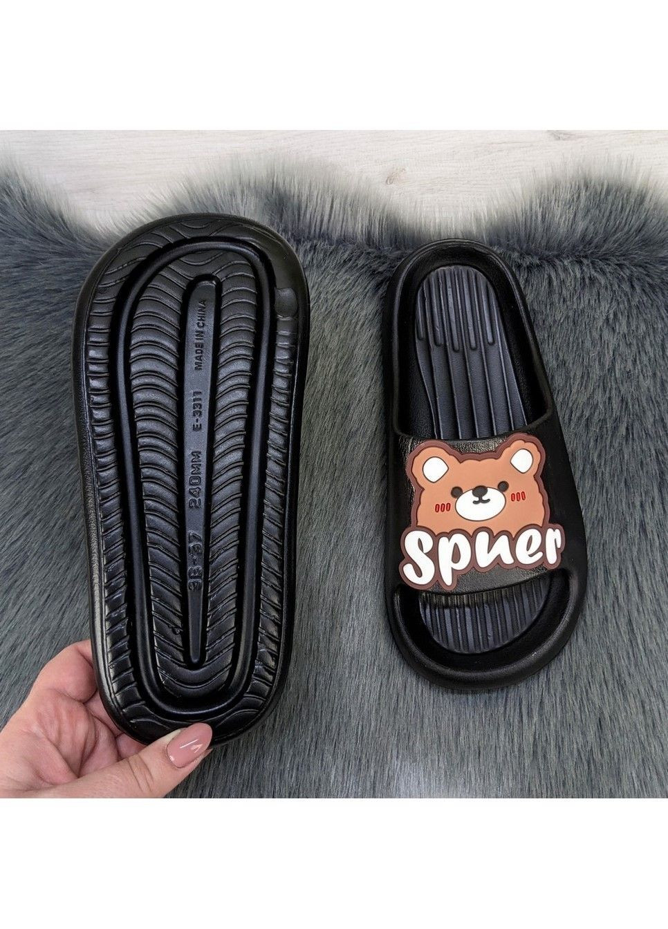 Черные шлёпанцы женские сланцы пена Fashion