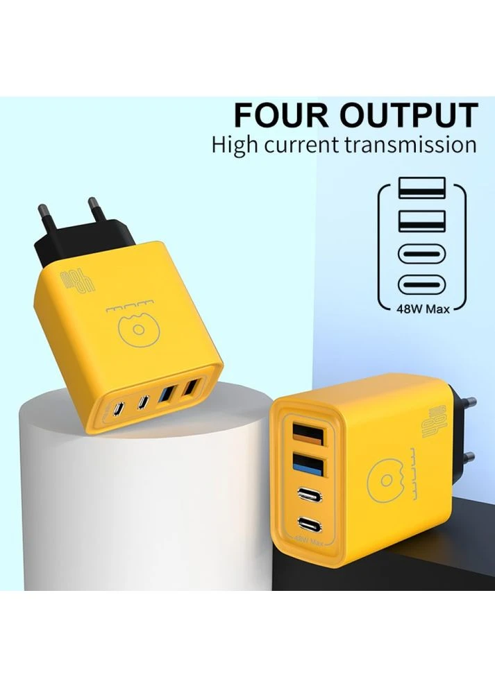 Сетевое зарядное устройство 48W Charger 2 USB C + 2 USB C yellow WUW C212 (340279546)
